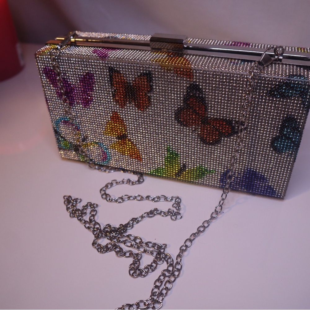 Crystal Butterfly Clutch Bag